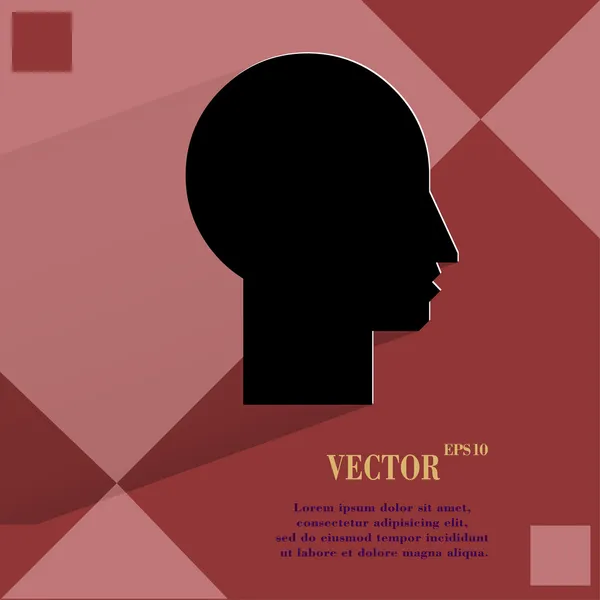 Profiel van het silhouet. Vlak modern webdesign op een platte geometrische abstracte achtergrond — Stockvector