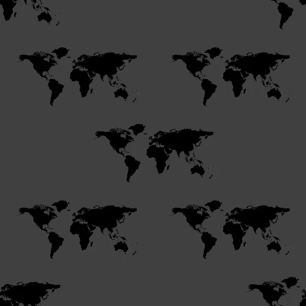 Mapa del mundo icono web. diseño plano. Patrón gris inconsútil . — Vector de stock