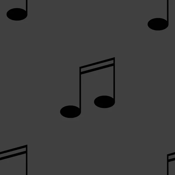 Musik-Elemente vermerkt Web-Icon. flache Bauweise. nahtloses graues Muster. — Stockvektor