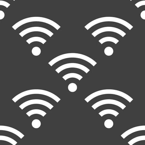 Wi-fi spindelväv ikonen. platt design. sömlös grå mönster. — Stock vektor