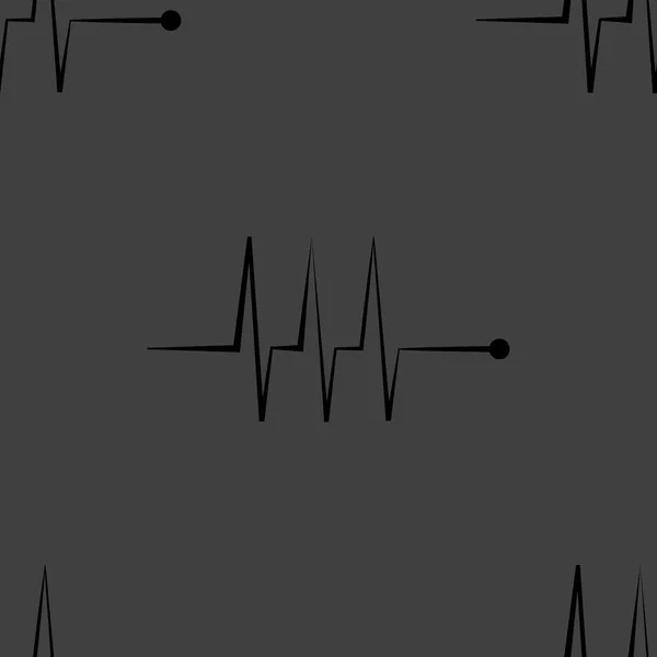 दिल ताल वेब आइकन. फ्लैट डिजाइन। सीमलेस ग्रे पैटर्न . — स्टॉक वेक्टर