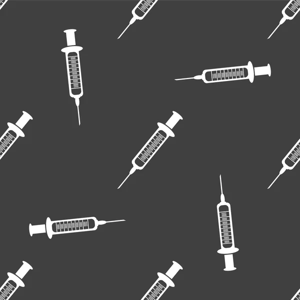 şırınga web simgesi. düz tasarım. Dikişsiz desen gri.