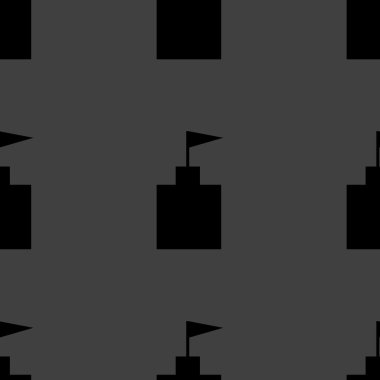 Kule web simgesi. düz tasarım. Dikişsiz desen gri.