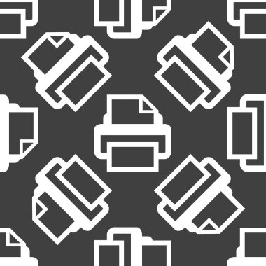 Yazıcı web simgesi. düz tasarım. seamless modeli.