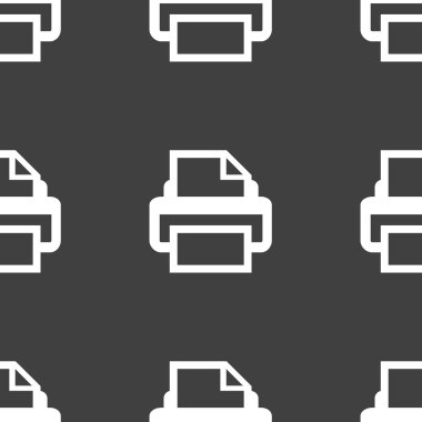Yazıcı web simgesi. düz tasarım. seamless modeli.