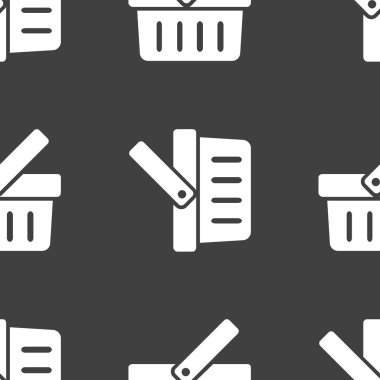 alışveriş sepeti web simgesi. düz tasarım. seamless modeli.