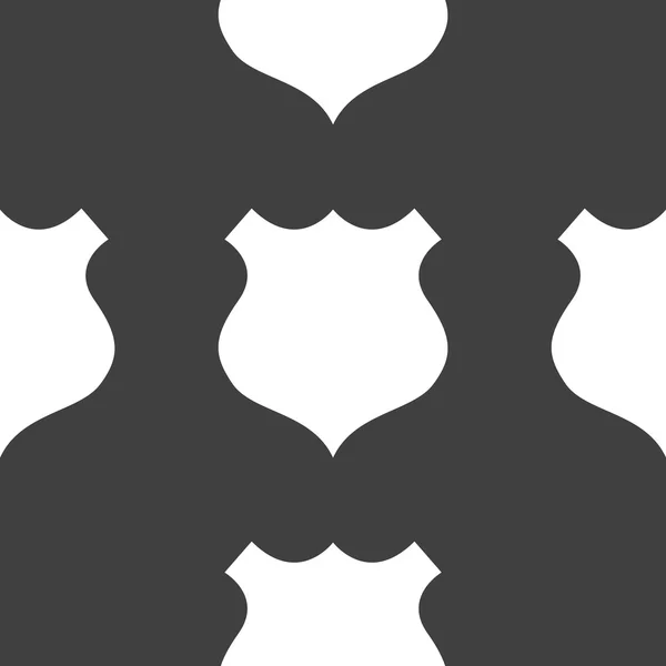 Shield web icon. flat design. Seamless gray pattern. — Stock Vector