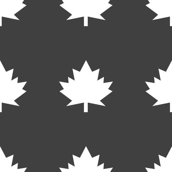 Maple leaf wb ikonra. lapos kivitel. varrat nélküli szürke mintás. — Stock Vector