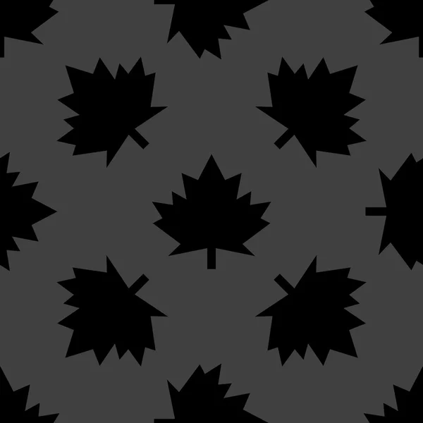 Maple leaf wb pictogram. platte ontwerp. naadloze grijs patroon. — Stockvector