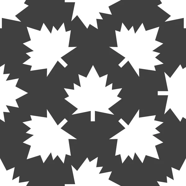 Maple Leaf wb icon. flat design. Seamless gray pattern. — Stock Vector