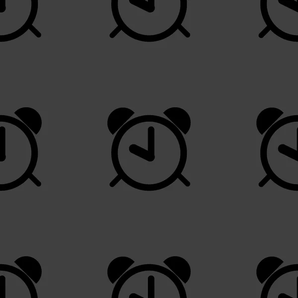 Reloj despertador icono web. diseño plano. Patrón sin costura . — Archivo Imágenes Vectoriales