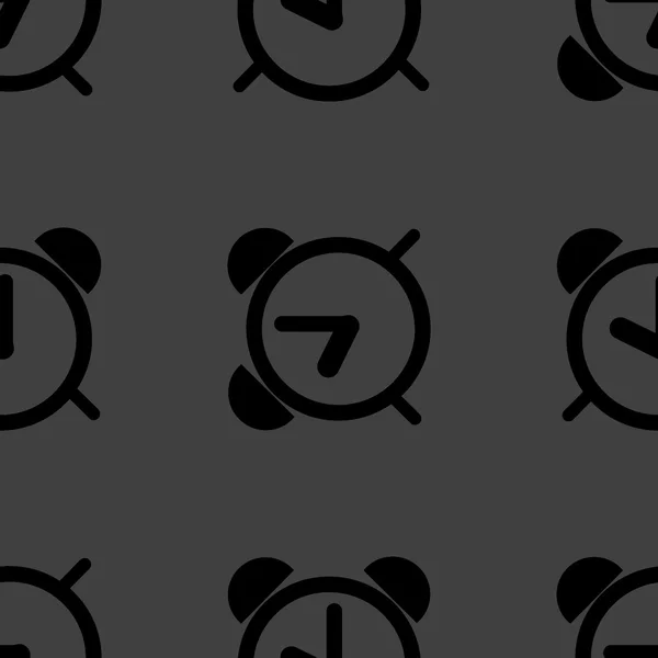 Reloj despertador icono web. diseño plano. Patrón sin costura . — Archivo Imágenes Vectoriales