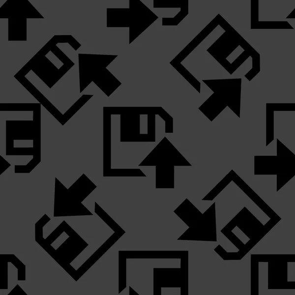 Floppy disk upload web icon. flat design. Seamless pattern. — Stock Vector