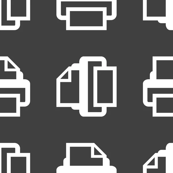 Printer web icon. flat design. Seamless pattern. — Stock Vector