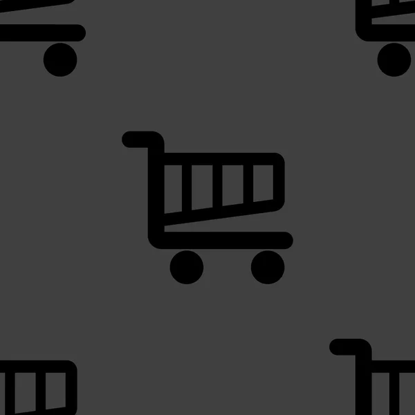 Cesta de compras ícone web. design plano. Padrão sem costura . — Vetor de Stock