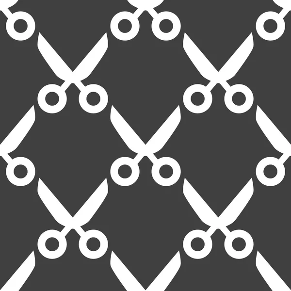 Schere Web-Symbol. flache Bauweise. nahtloses Muster. — Stockvektor