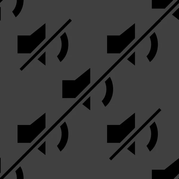 Mute geluid web pictogram. platte ontwerp. naadloze patroon. — Stockvector