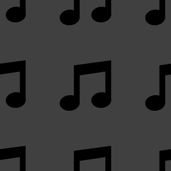 Music note web icon. flache Bauweise. nahtloses Muster. — Stockvektor