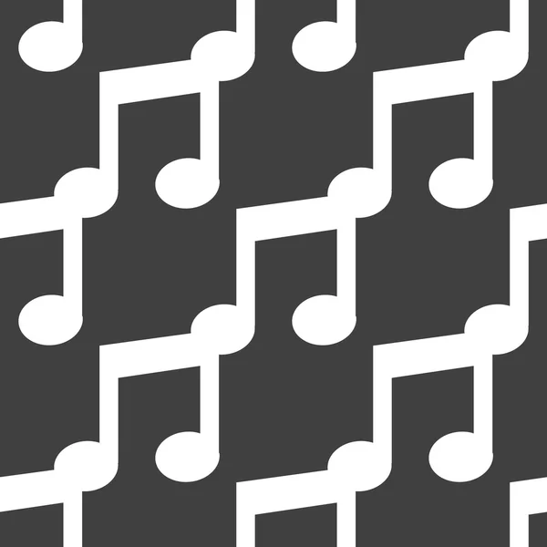 Muziek web notitiepictogram. platte ontwerp. naadloze patroon. — Stockvector