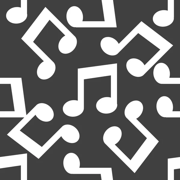 Muziek web notitiepictogram. platte ontwerp. naadloze patroon. — Stockvector