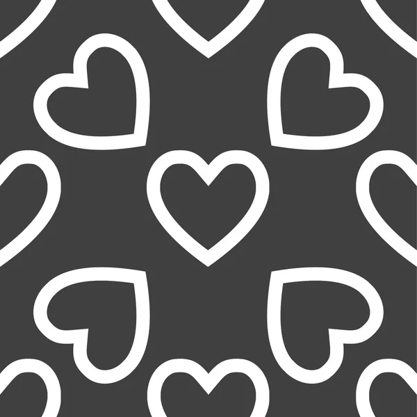 Icono web del corazón. diseño plano. Patrón sin costura . — Vector de stock