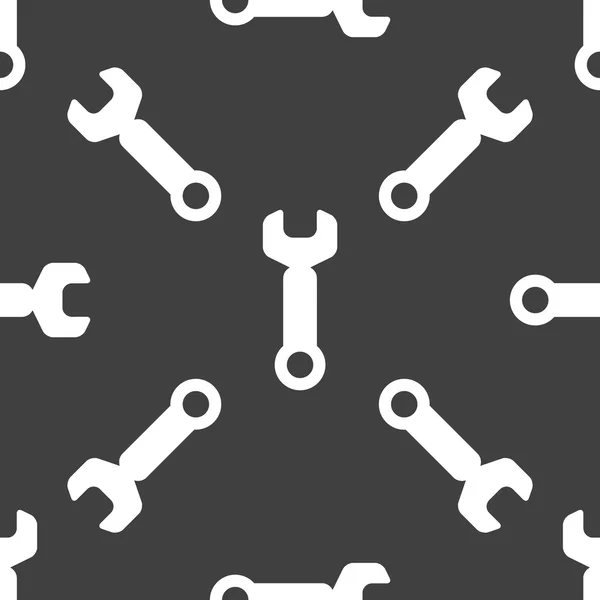 Wrench. tool to work web icon. flat design. Seamless pattern. — Stock Vector