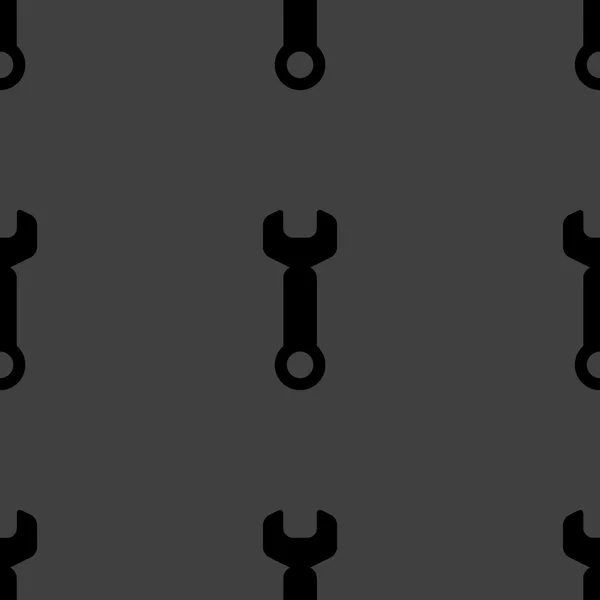 Skiftnyckel. verktyg för att arbeta spindelväv ikonen. platt design. Seamless mönster. — Stock vektor