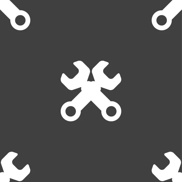 Wrench. tool to work web icon. flat design. Seamless pattern. — Stock Vector