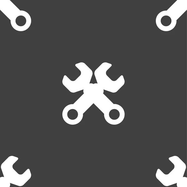 Llave. herramienta para trabajar icono web. diseño plano. Patrón sin costura . — Vector de stock