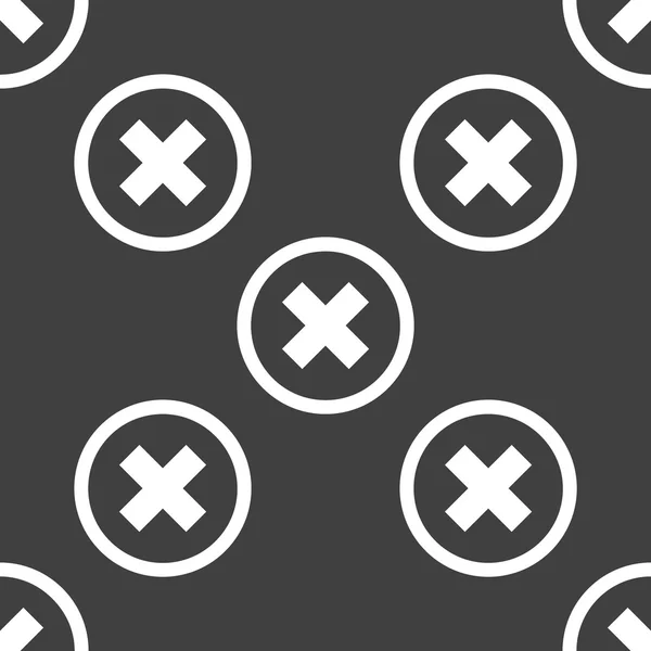 Annuleren web pictogram. platte ontwerp. naadloze patroon. — Stockvector