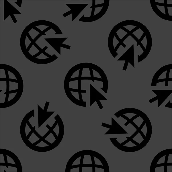 Globus Web-Ikone. flache Bauweise. nahtloses Muster. — Stockvektor