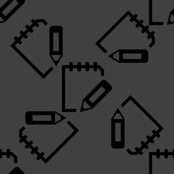 Kladblok papierdocumenten web pictogram. platte ontwerp. naadloze patroon. — Stockvector