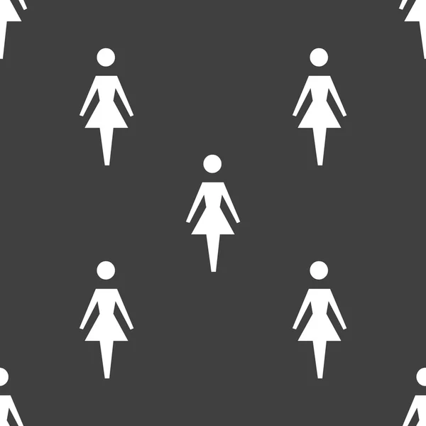 Vrouw toilet web pictogram. platte ontwerp. naadloze patroon. — Stockvector