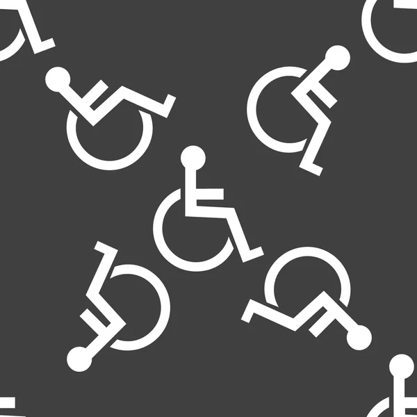 Handicap web pictogram. platte ontwerp. naadloze patroon. — Stockvector