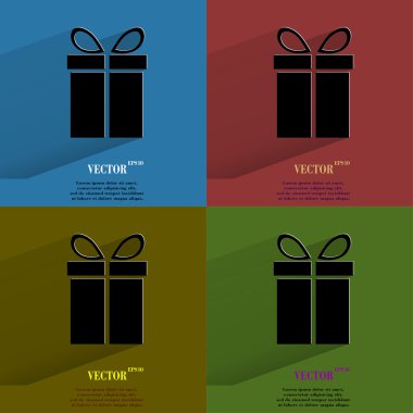 hediye web simgesi, düz tasarım renk ayarla