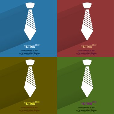 hipster kravat rengini ayarlayın. alan metni ile uzun gölge düz modern web tuşuna