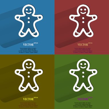 renk gingerbread ayarlayın. alan metni ile uzun gölge düz modern web tuşuna.