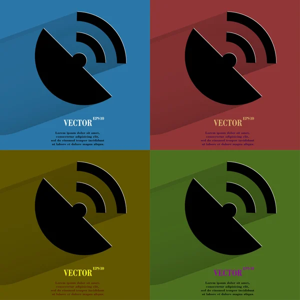 Set de couleurs GPS.Flat bouton web moderne avec une ombre longue et de l'espace pour votre texte — Image vectorielle