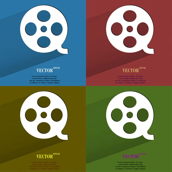 Farbfilm. flache moderne Web-Taste mit langem Schatten und Platz für Ihren Text. — Stockvektor