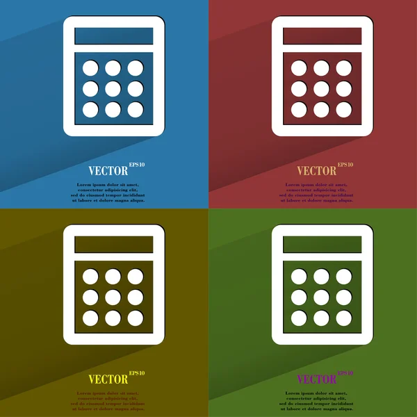 Color set calculator. Flat modern web button with long shadow and space for your text. — Stock Vector