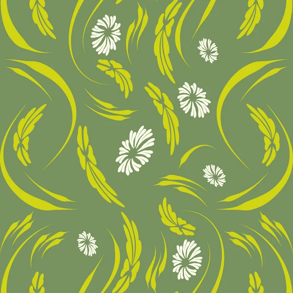 Motif Floral Avec Fleurs Feuilles Fleurs Fantastiques Abstrait Fantaisie Géométrique — Image vectorielle