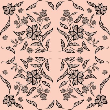 Halk çiçekleri çiçek desenli Etnik sanat eserleri basar