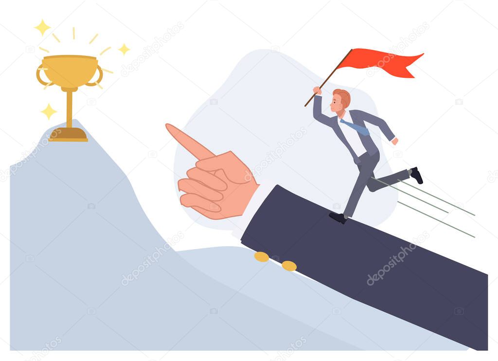 Get a guidance to victory concept, problem solution. Business concept. vector illustration.