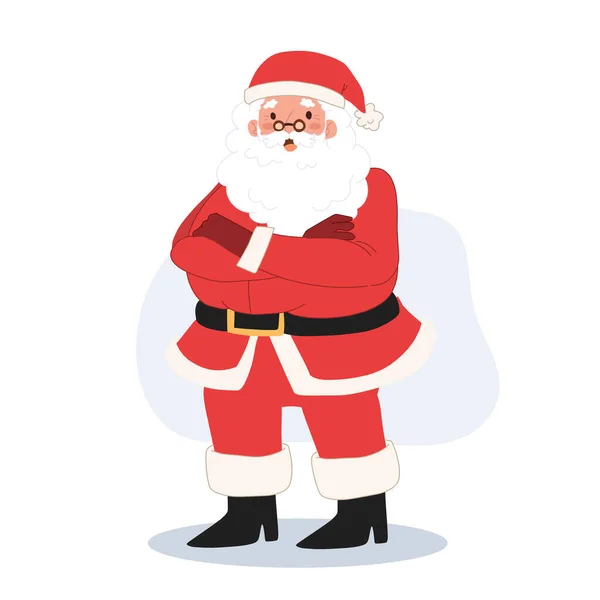 Happy Smiling Santa Claus Flat Vector Cartoon Character Illustration — Stockvektor