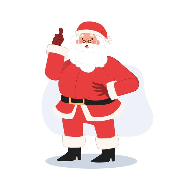 Santa Claus Doing Thumbs Compliment Very Well Good Job Vector — Stockvektor