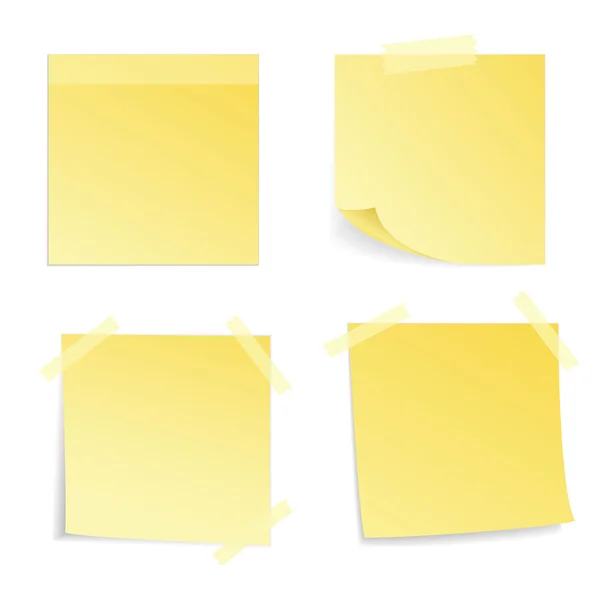 Yellow stick note isolated, vector illustrat — Stock Vector