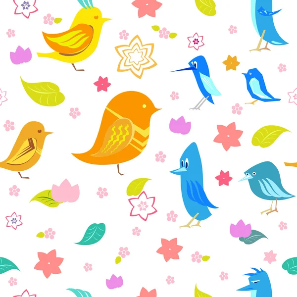 Bird seamless pattern — Stock Vector