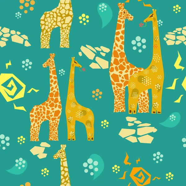 Giraffen nahtloses Muster — Stockvektor