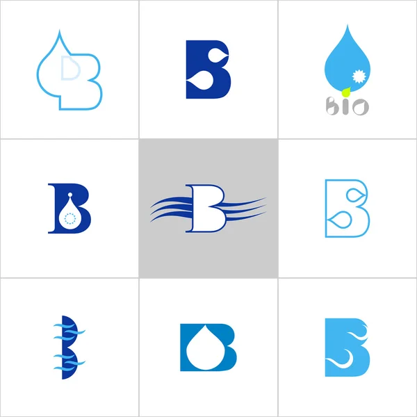 Bio and water icons set — Stock Vector