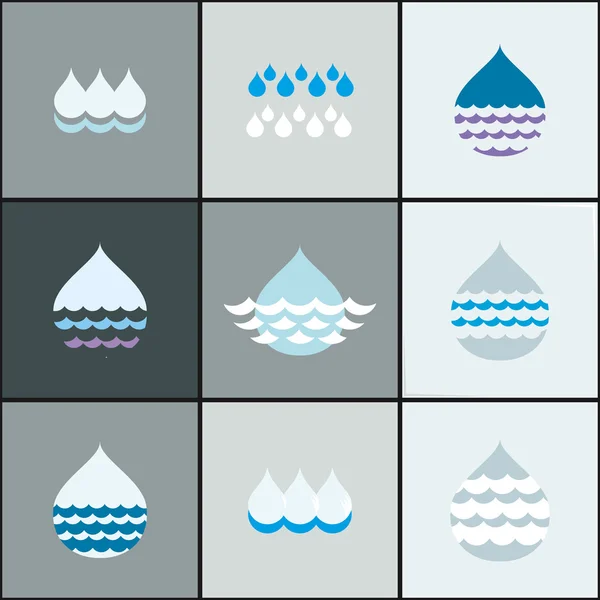 damla ve dalga Icon set - soyut tasarım öğeleri koleksiyonu.